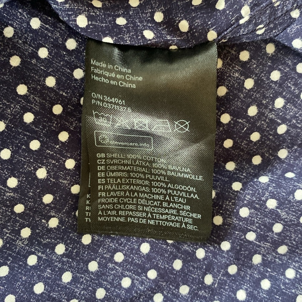 H&M / Men’s Short Sleeve Shirt / Navy Polka Dot / Medium - Picture 8 of 8